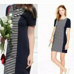 J.Crew Size 12 navy stripe dress summer Nautical